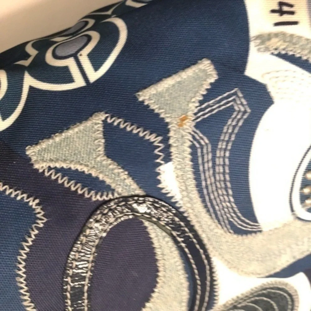 Coach poppy RARE blue c denim appliqué tote bag